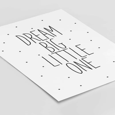 Dream big little one' Poster BF alt, Kinderposter, schwarz weiß Poster, Sprüche Poster Poster Größe: Digitaler Download, 13x18cm, 21x30cm, 30x40cm, 40x50cm, 50x70cm, 61x91cm famprints