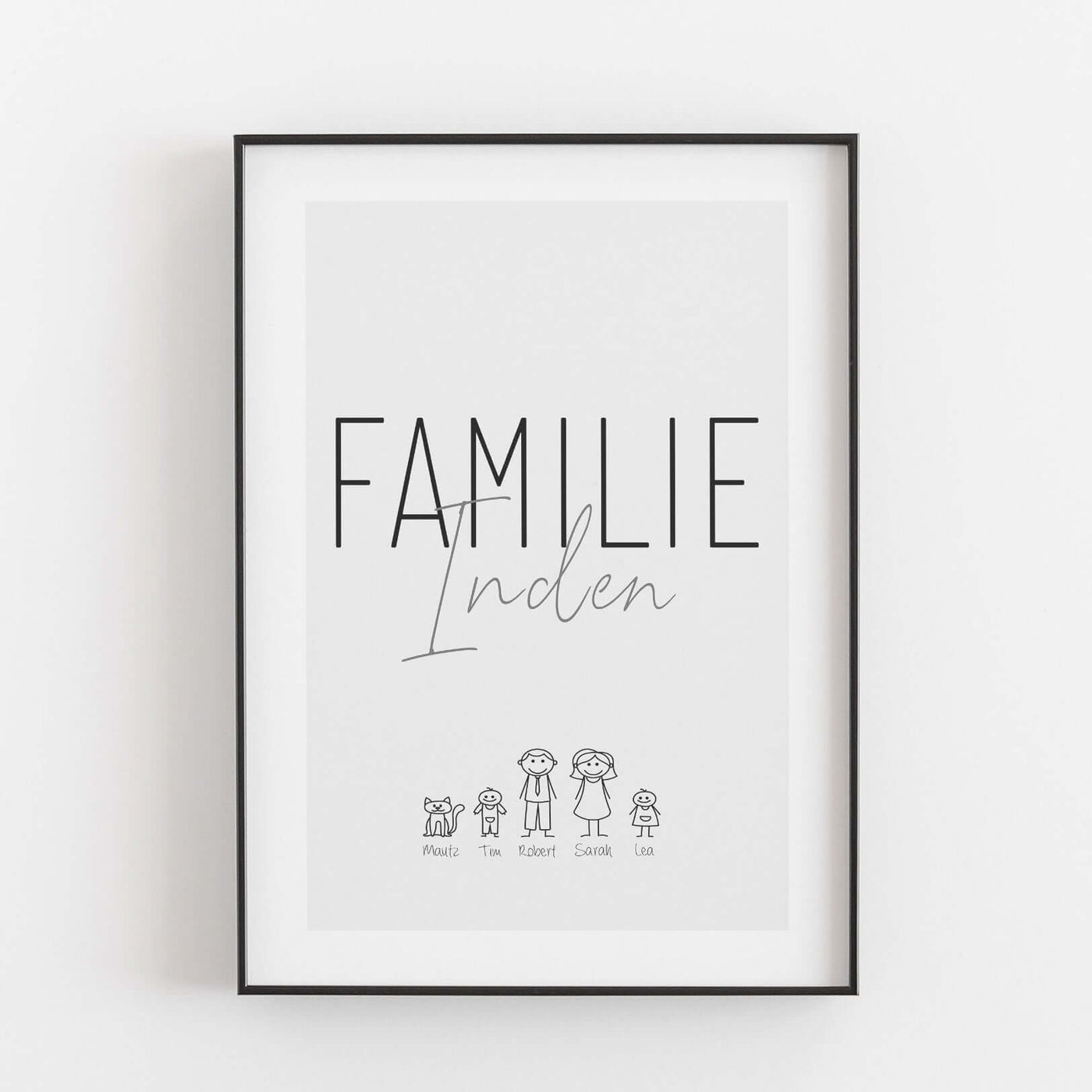 Familienposter 'Doodle' Bestseller, BF alt, Familienposter, Neuheit, Personalisiertes Poster Personalisiertes Poster Größe: Digitaler Download Farbe: White Smoke famprints