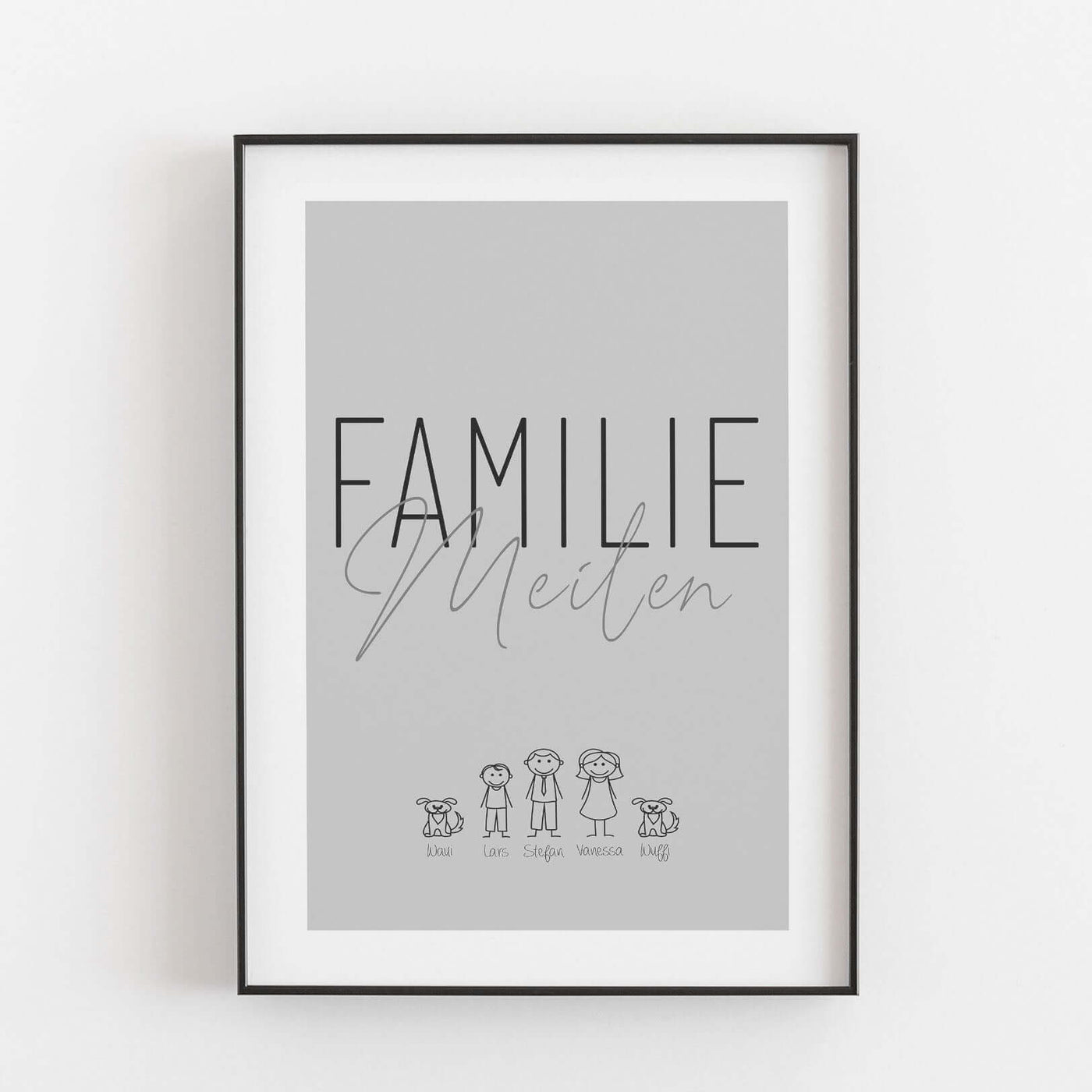 Familienposter 'Doodle' Bestseller, BF alt, Familienposter, Neuheit, Personalisiertes Poster Personalisiertes Poster Größe: Digitaler Download Farbe: Polish Grey famprints