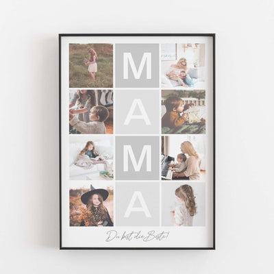 Fotocollage Mama Bestseller, BF alt, Foto Poster, Neuheit, Personalisiertes Poster Personalisiertes Poster Größe: Digitaler Download Farbe: Polish Grey famprints