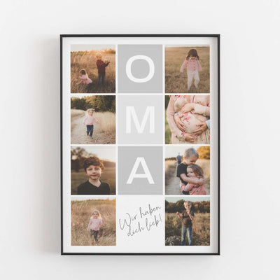 Fotocollage Oma Bestseller, Foto Poster, Neuheit, Personalisiertes Poster Personalisiertes Poster Größe: Digitaler Download Farbe: Polish Grey famprints