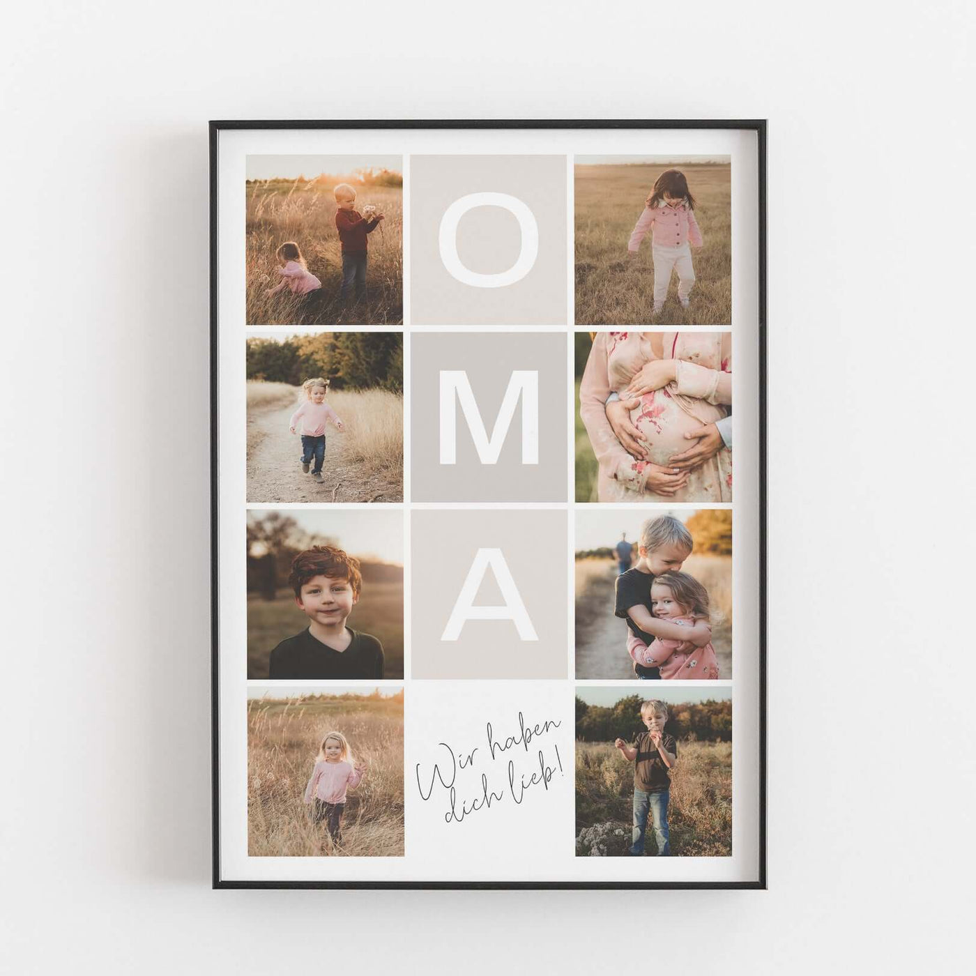 Fotocollage Oma Bestseller, Foto Poster, Neuheit, Personalisiertes Poster Personalisiertes Poster Größe: Digitaler Download Farbe: Stone Beige famprints