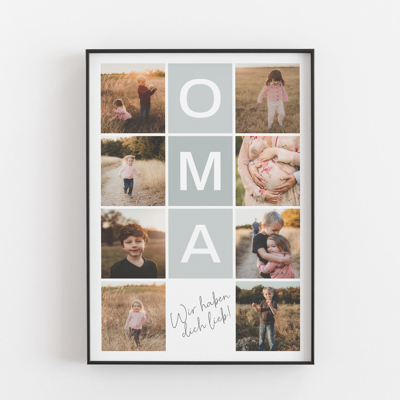 Fotocollage Oma Bestseller, Foto Poster, Neuheit, Personalisiertes Poster Personalisiertes Poster Größe: Digitaler Download Farbe: Fog Green famprints