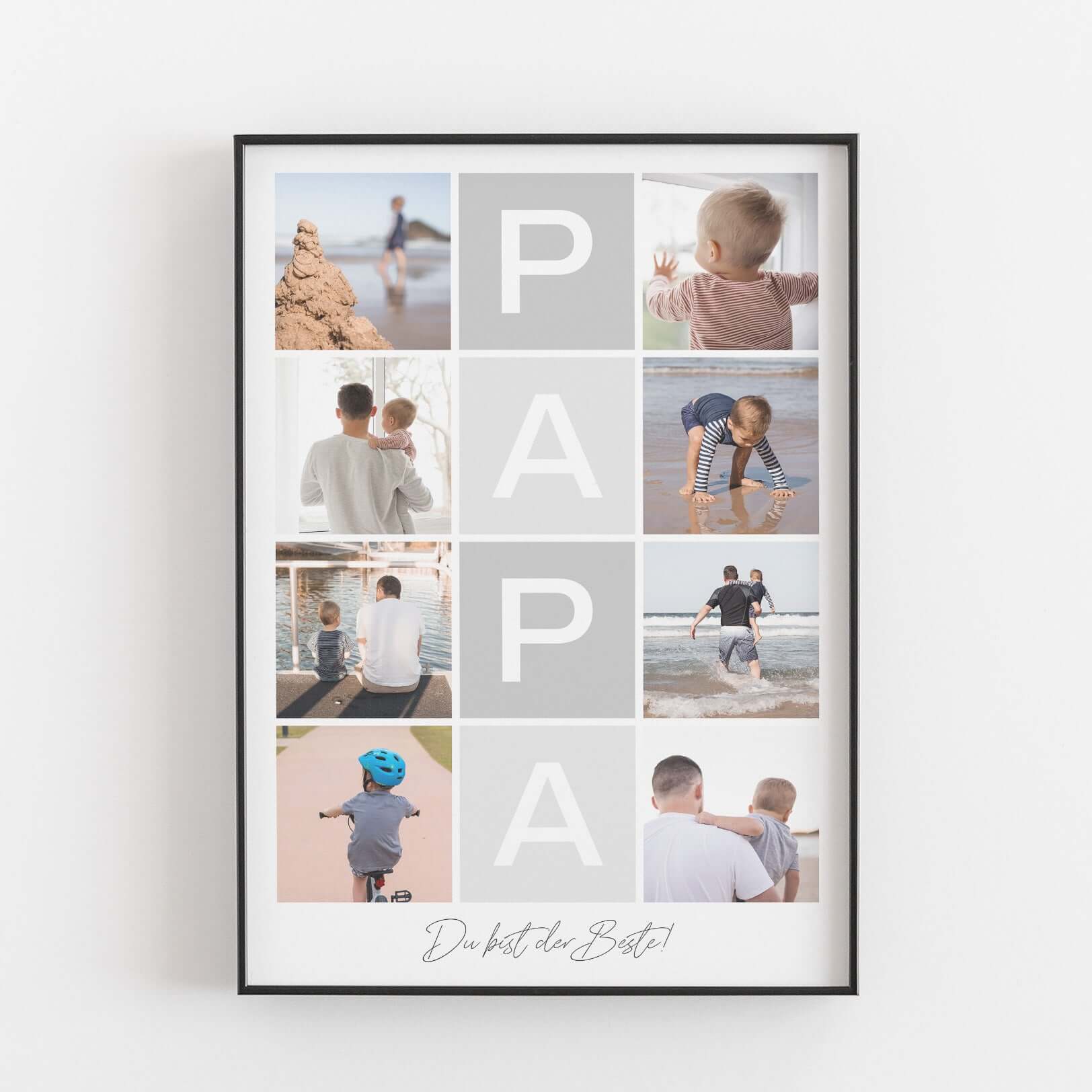 Fotocollage Papa Bestseller, BF alt, Foto Poster, Neuheit, Personalisiertes Poster Personalisiertes Poster Größe: Digitaler Download Farbe: Polish Grey famprints