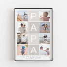 Fotocollage Papa Bestseller, BF alt, Foto Poster, Neuheit, Personalisiertes Poster Personalisiertes Poster Größe: Digitaler Download Farbe: Stone Beige famprints