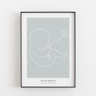 Geburtsposter Baby 'Herz' BF alt, Kinderposter, Neuheit, Personalisiertes Poster Personalisiertes Poster Größe: Digitaler Download Farbe: Fog Green famprints