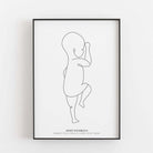 Geburtsposter Baby 'Line Art' - Maßstab 1:1 Bestseller, BF alt, Kinderposter, Neuheit, Personalisiertes Poster Personalisiertes Poster Größe: Digitaler Download Farbe: White famprints