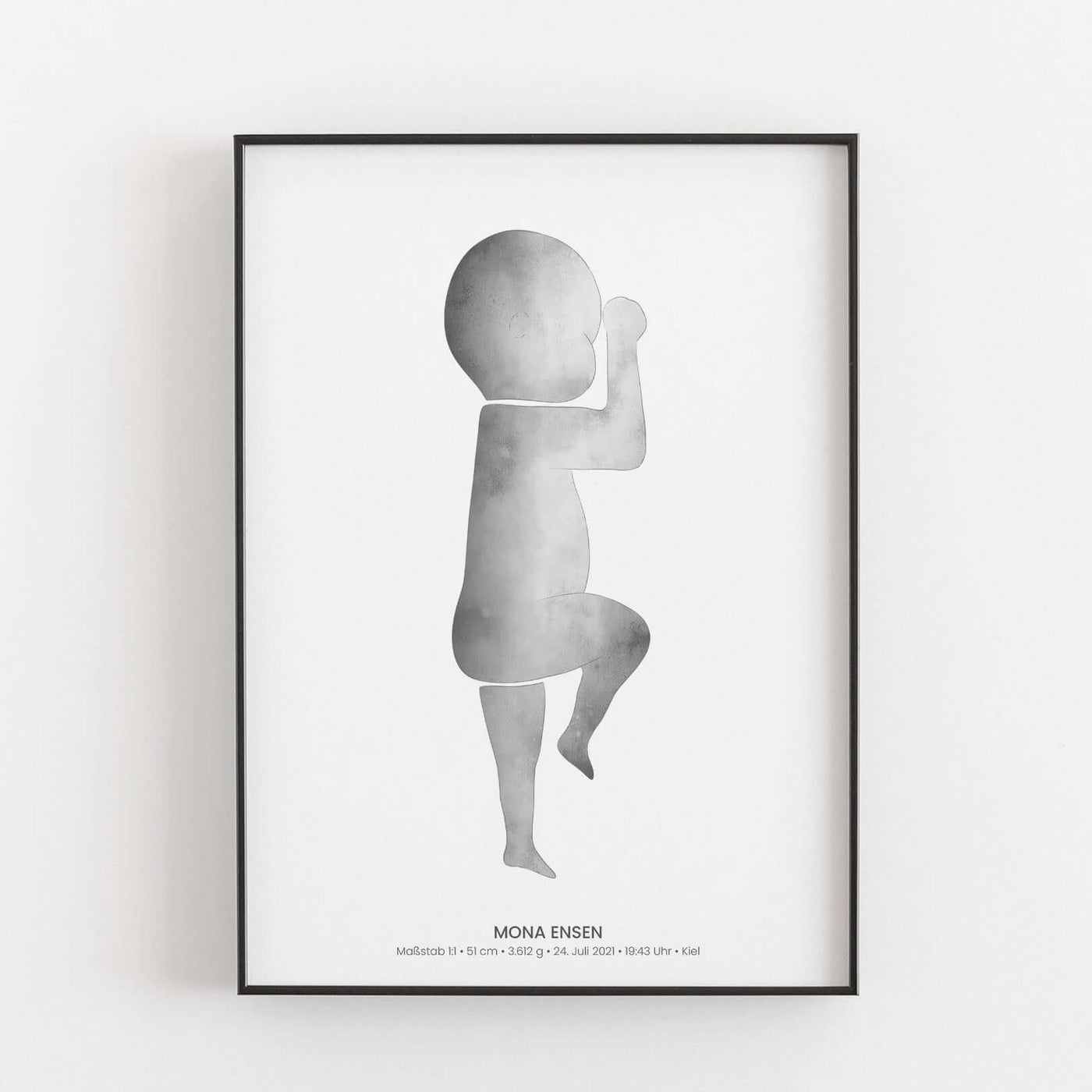 Geburtsposter Baby 'Watercolor' - Maßstab 1:1 Bestseller, BF alt, Kinderposter, Neuheit, Personalisiertes Poster Personalisiertes Poster Größe: Digitaler Download Farbe: White famprints