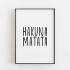 Hakuna Matata Poster BF alt, Kinderposter, schwarz weiß Poster, Sprüche Poster Poster Größe: Digitaler Download famprints