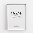 Hochzeit Poster Mr & Mr Bestseller, Liebe Poster, Personalisiertes Poster Personalisiertes Poster Größe: Digitaler Download Farbe: White Smoke famprints