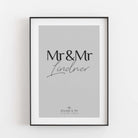 Hochzeit Poster Mr & Mr Bestseller, Liebe Poster, Personalisiertes Poster Personalisiertes Poster Größe: Digitaler Download Farbe: Polish Grey famprints