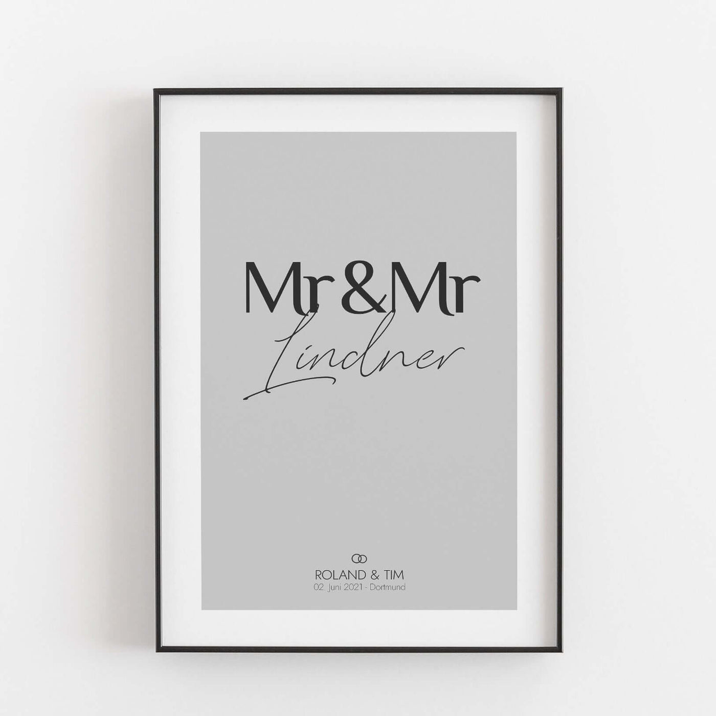 Hochzeit Poster Mr & Mr Bestseller, Liebe Poster, Personalisiertes Poster Personalisiertes Poster Größe: Digitaler Download Farbe: Polish Grey famprints
