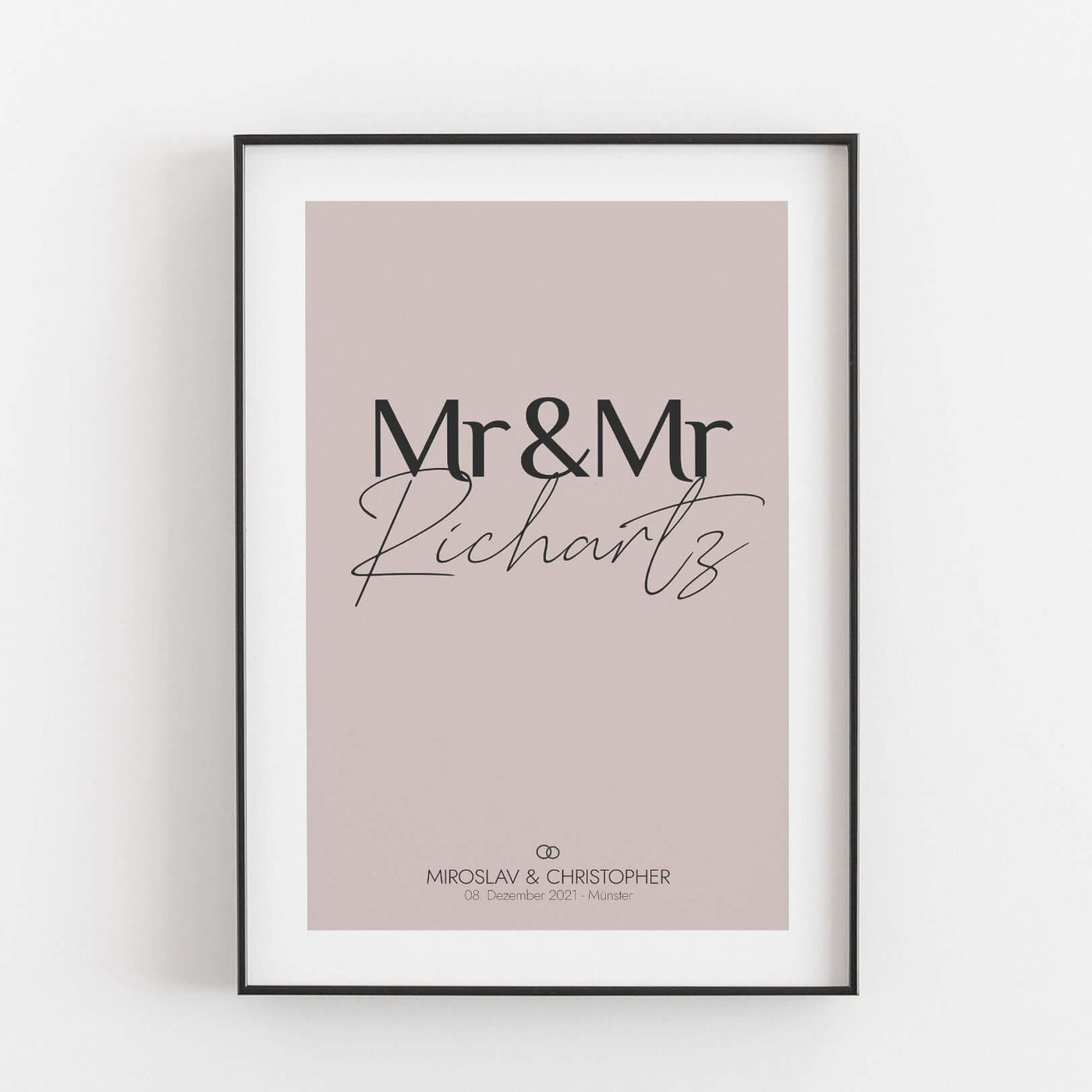 Hochzeit Poster Mr & Mr Bestseller, Liebe Poster, Personalisiertes Poster Personalisiertes Poster Größe: Digitaler Download Farbe: Pale Rose famprints