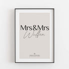 Hochzeit Poster Mrs & Mrs Bestseller, Liebe Poster, Personalisiertes Poster Personalisiertes Poster Größe: Digitaler Download Farbe: Stone Beige famprints