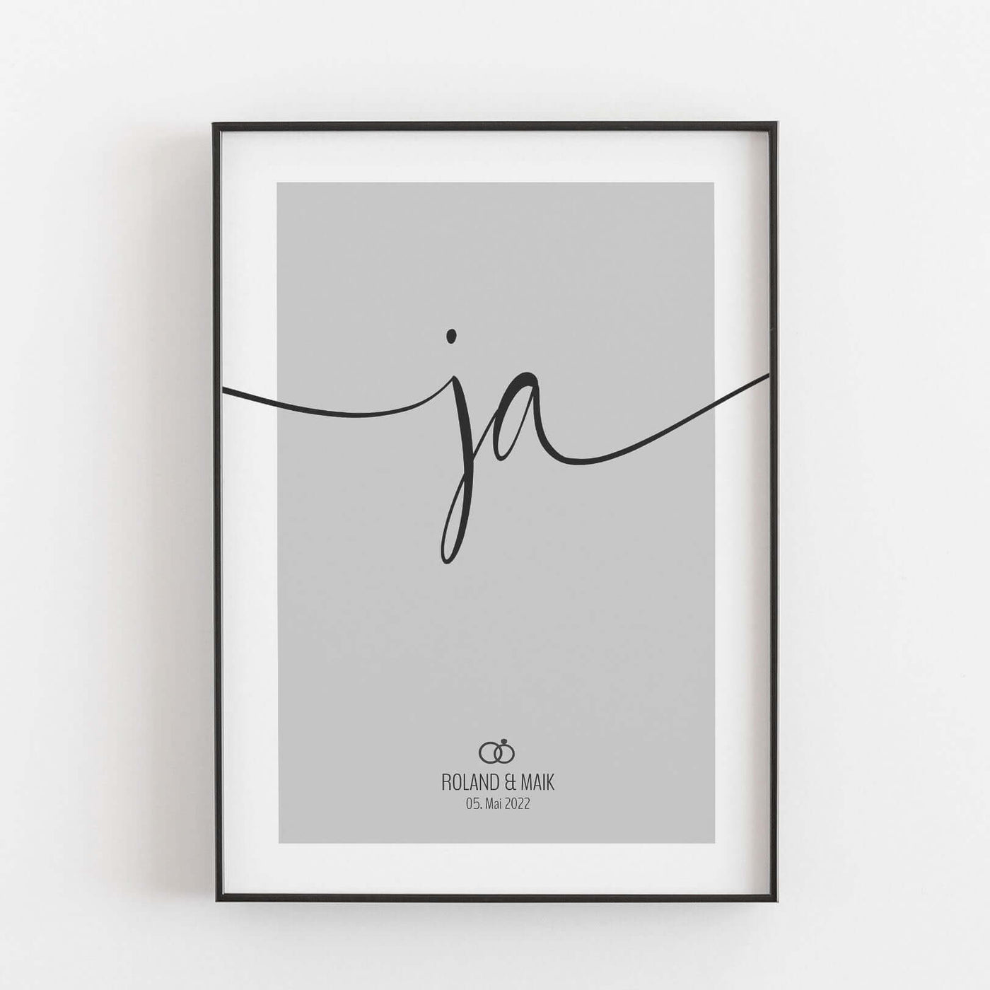 Ja' Hochzeit Poster Bestseller, BF alt, Liebe Poster, Personalisiertes Poster Personalisiertes Poster Größe: Digitaler Download Farbe: Polish Grey famprints