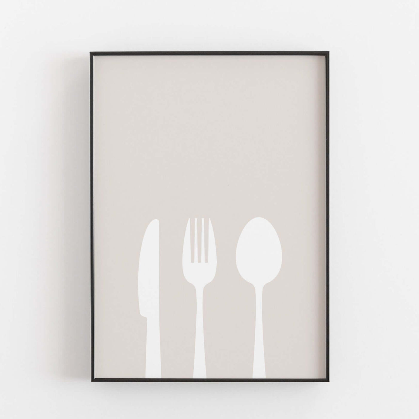 Küchenposter 'Besteck' Neuheit, schwarz weiß Poster Poster Größe: Digitaler Download Farbe: Stone Beige famprints