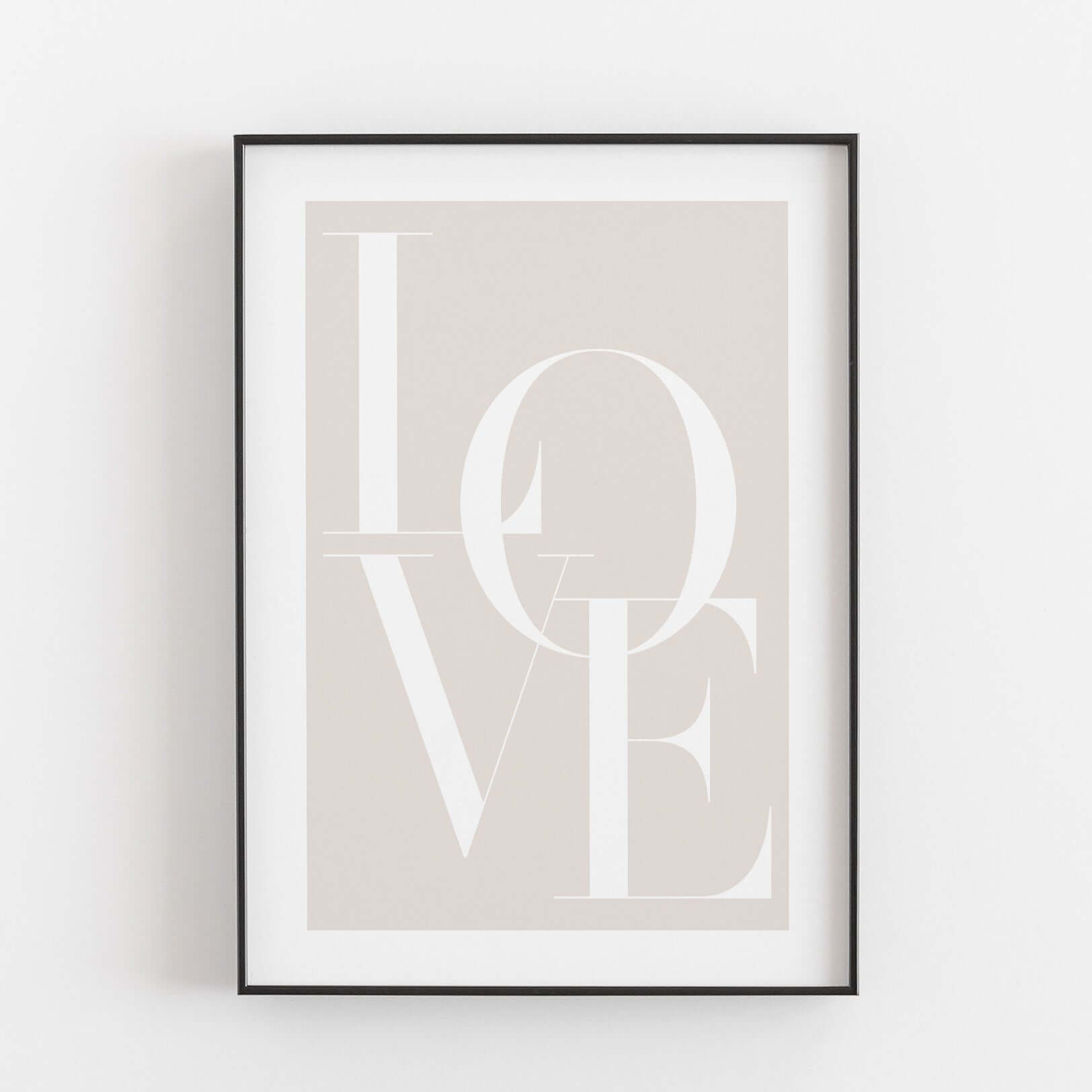 Love Poster Neuheit, schwarz weiß Poster, Sprüche Poster Poster Größe: Digitaler Download Farbe: Stone Beige famprints