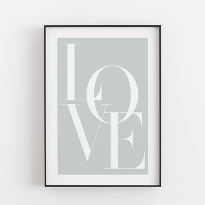 Love Poster Neuheit, schwarz weiß Poster, Sprüche Poster Poster Größe: Digitaler Download Farbe: Fog Green famprints