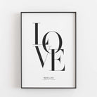 Love Poster mit Namen Liebe Poster, Neuheit, Personalisiertes Poster Personalisiertes Poster Größe: Digitaler Download Farbe: White famprints