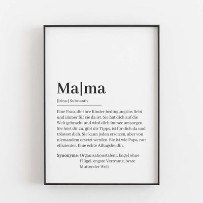 Mama Definition Poster Bestseller, BF alt, Definition Poster, Personalisiertes Poster, schwarz weiß Poster Personalisiertes Poster Größe: Digitaler Download famprints