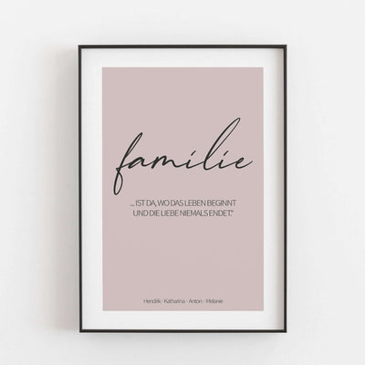 Poster 'familie' BF alt, Familienposter, Personalisiertes Poster Personalisiertes Poster Größe: Digitaler Download Farbe: Pale Rose famprints
