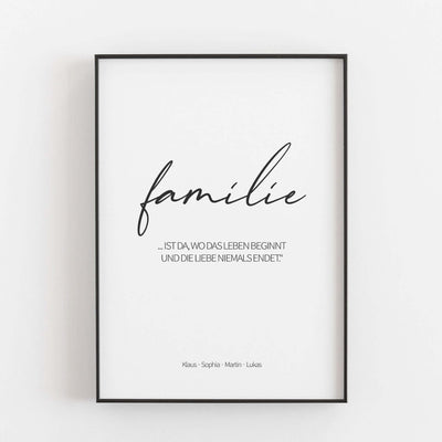 Poster 'familie' BF alt, Familienposter, Personalisiertes Poster Personalisiertes Poster Größe: Digitaler Download Farbe: White famprints
