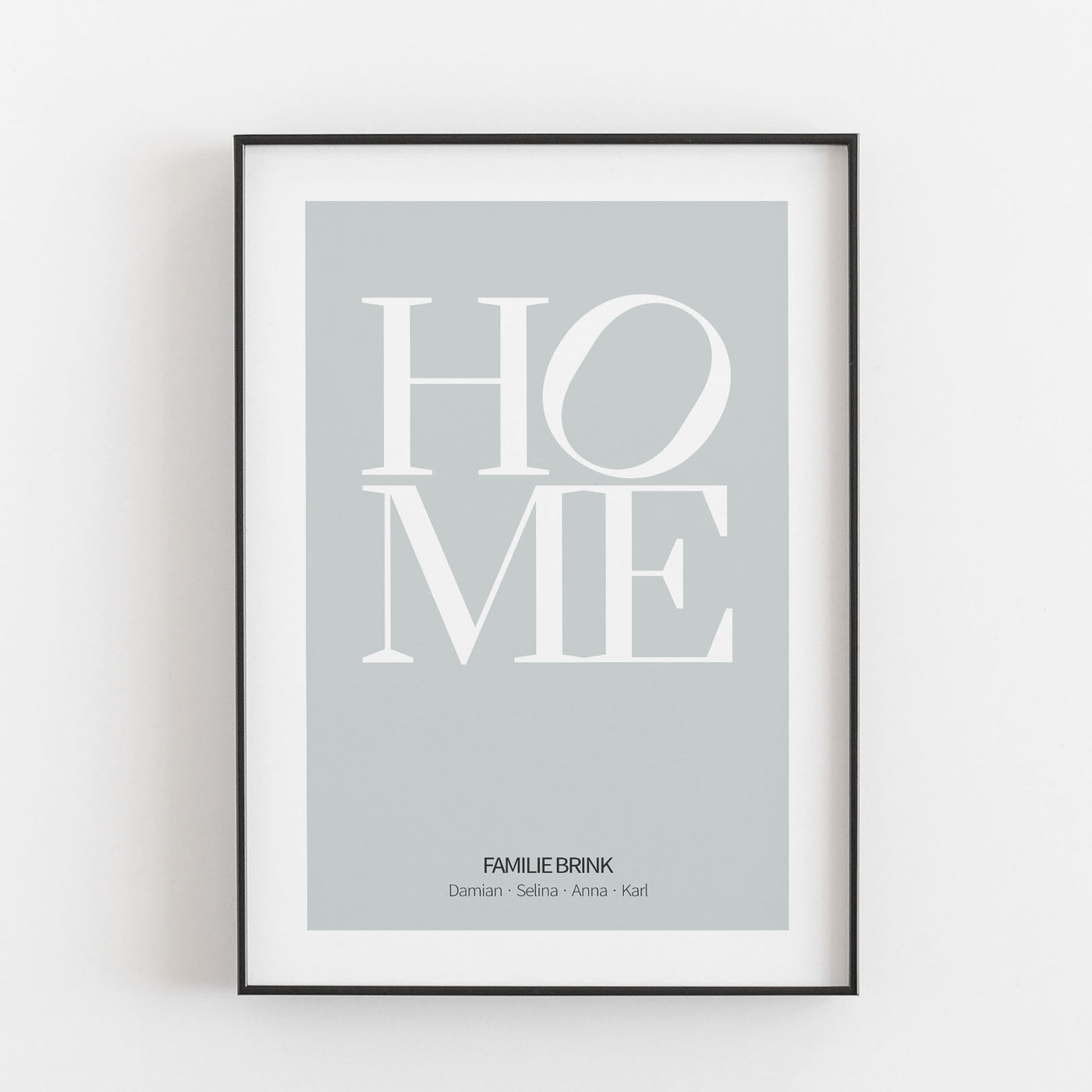Poster 'Home' BF alt, Familienposter, Personalisiertes Poster, schwarz weiß Poster, Zuhause Poster Personalisiertes Poster Größe: Digitaler Download Farbe: Fog Green famprints