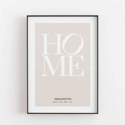 Poster 'Home' BF alt, Familienposter, Personalisiertes Poster, schwarz weiß Poster, Zuhause Poster Personalisiertes Poster Größe: Digitaler Download Farbe: Stone Beige famprints