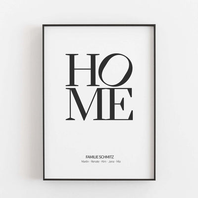 Poster 'Home' BF alt, Familienposter, Personalisiertes Poster, schwarz weiß Poster, Zuhause Poster Personalisiertes Poster Größe: Digitaler Download Farbe: White famprints
