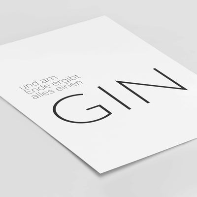 Gin Poster 'Ende' BF alt, schwarz weiß Poster, Sprüche Poster Poster Größe: Digitaler Download, 13x18cm, 21x30cm, 30x40cm, 40x50cm, 50x70cm, 61x91cm famprints