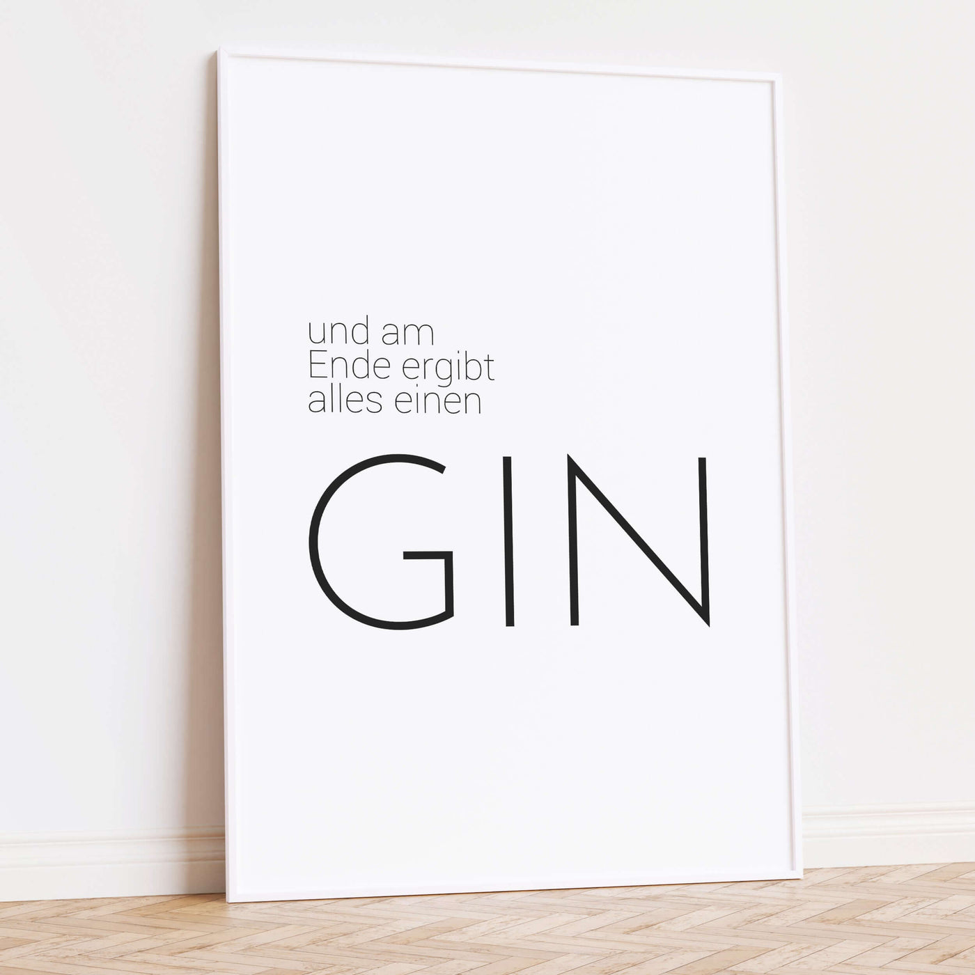 Gin Poster 'Ende' BF alt, schwarz weiß Poster, Sprüche Poster Poster Größe: Digitaler Download, 13x18cm, 21x30cm, 30x40cm, 40x50cm, 50x70cm, 61x91cm famprints