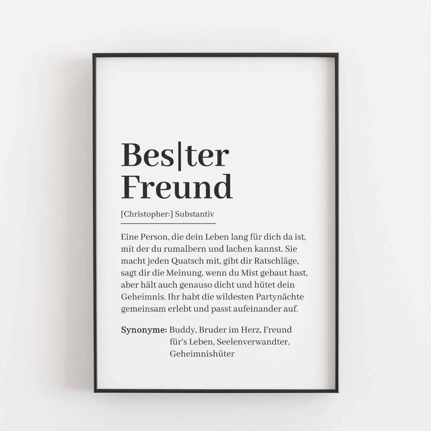 Bester Freund Definition Poster BF alt, Definition Poster, Neuheit, Personalisiertes Poster, schwarz weiß Poster Personalisiertes Poster Größe: Digitaler Download famprints