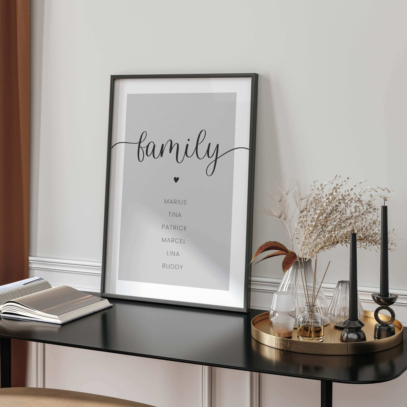 Familienposter Herz BF alt, Familienposter, Neuheit, Personalisiertes Poster Personalisiertes Poster Größe: Digitaler Download, 13x18cm, 21x30cm, 30x40cm, 40x50cm, 50x70cm, 61x91cm Farbe: White Smoke, White, Polish Grey, Stone Beige, Pale Rose, Fog Green famprints